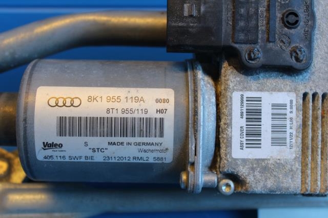 Viskermotor frontrute komplett m/overføring til Audi A4, 2007-2014 (Type IV) (B8) (B8) 