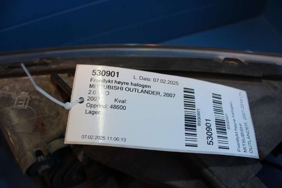 Frontlykt høyre halogen til Mitsubishi Outlander 2007-2010 (Type II, Fase 1)