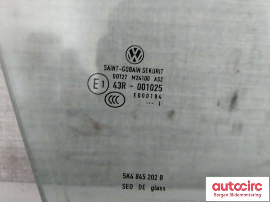 Siderute høyre foran til VW Golf VI 2008-2012  (VOLKSWAGEN|5K4 845 202 B|)