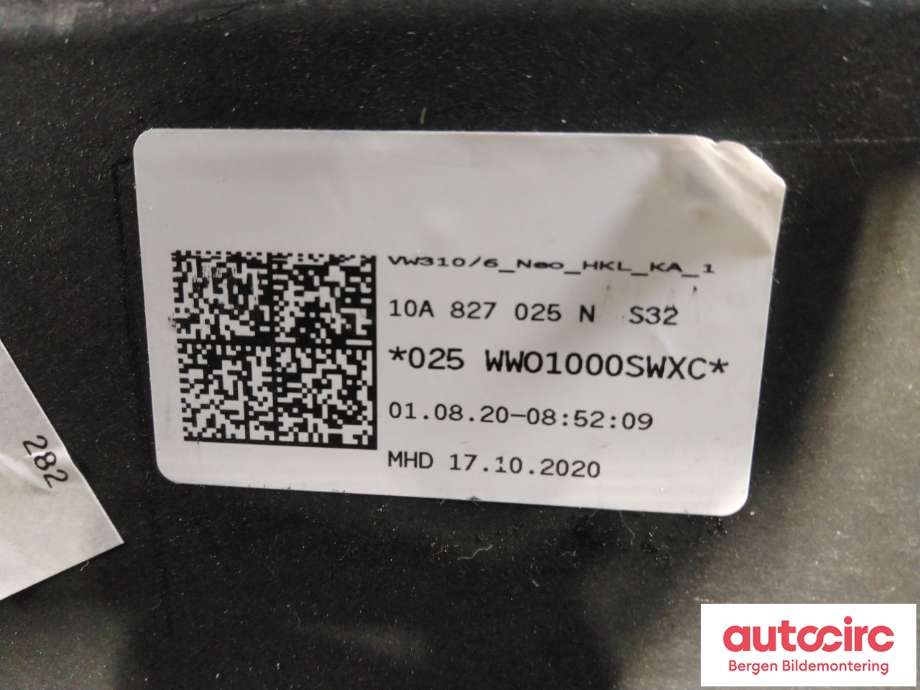 Bakluke til VW ID.3 2020-->> (VOLKSWAGEN|10A 827 021 L|)