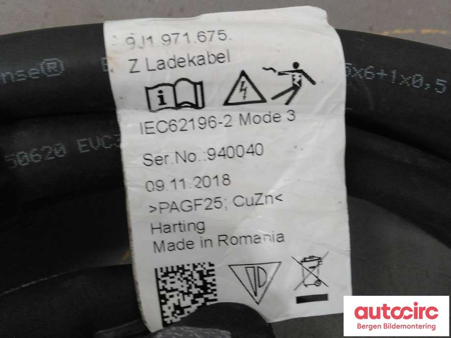 Batterilader kabel til Porsche Taycan 2019-->> (PORSCHE||9J1.971.675.)