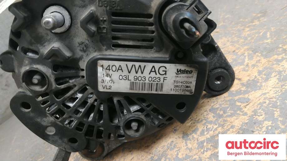 Dynamo til VW Tiguan 2007-2011 (Type I, Fase 1)  (VOLKSWAGEN|03L 903 023 F|)