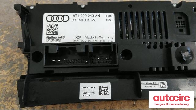 Varmeapparat betjening til Audi A4 2007-2014 (Type IV) (B8) (B8) (AUDI|8T1 820 043 AH|)