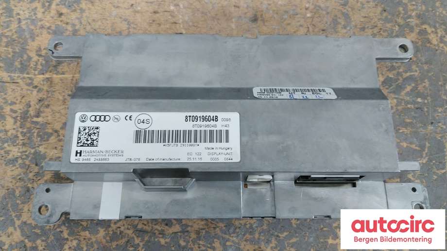 Instrument kjørecomputer til Audi A4 2007-2014 (Type IV) (B8) (B8) (AUDI|8T0 919 604 B|)