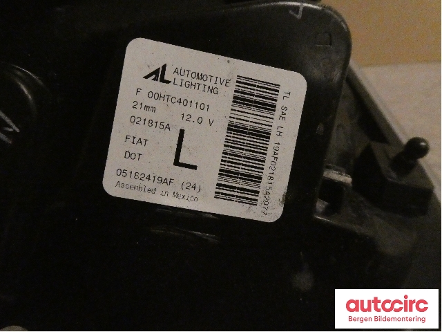 Baklykt venstre til Fiat 500 2008-2020  (FIAT|5182419AF|5182418AH|)