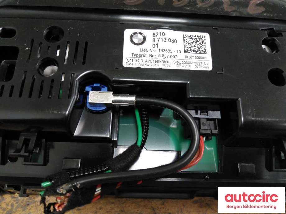 Speedometer til BMW X1 2015-2022 (F48) (F48) (BMW|62 10 5 A3B 674||6 837 007)