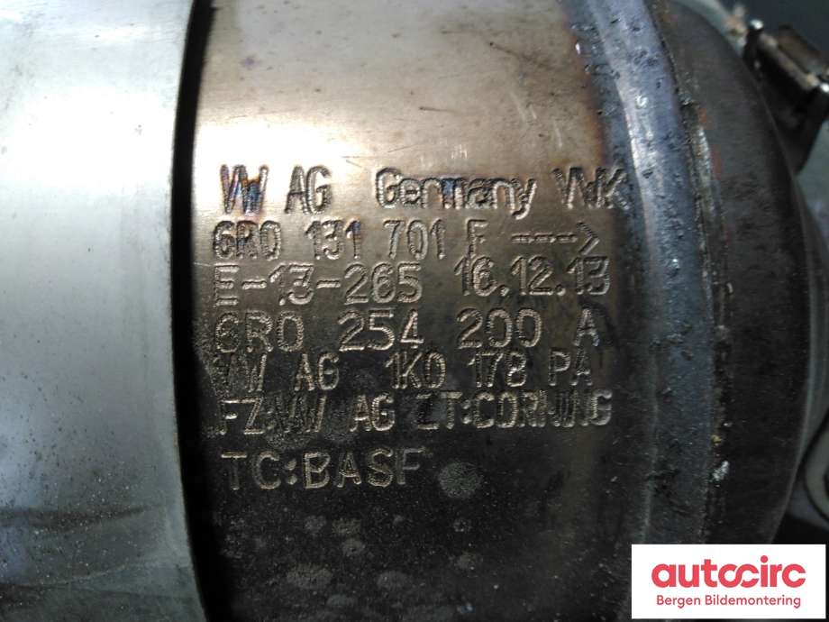 Katalysator til Audi A1 2010-2014 (Type I, Fase 1)  (AUDI|6R0 254 200 AX|)