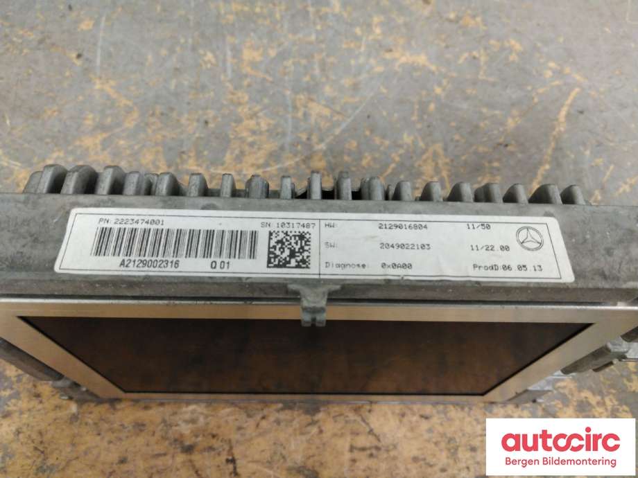 Multimedia display (MCU - Media Controller Unit) til Mercedes E-Klasse 2013-2016 (Fase 2) (W212) (W212) (MERCEDES|A 212 900 97 16||2223474001)