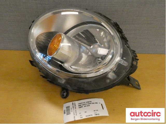 Frontlykt venstre halogen til Mini One/Cooper 2007-2014 (R55-57) (R55-57) (MINI|63 12 2 751 263|)