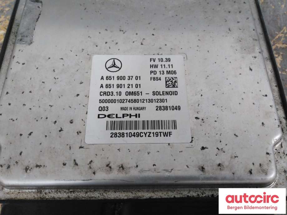 Styreenhet motor til Mercedes E-Klasse 2013-2016 (Fase 2) (W212) (W212) (MERCEDES|A 651 900 37 01|)