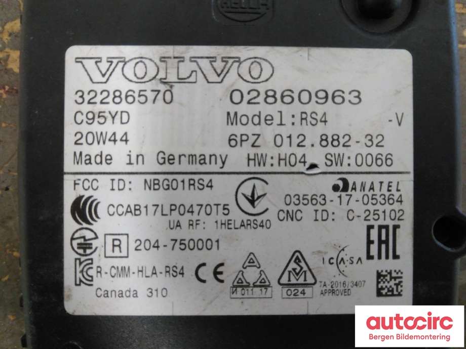 Sensor radar til Volvo XC40 2018-2024  (VOLVO|32286570|)