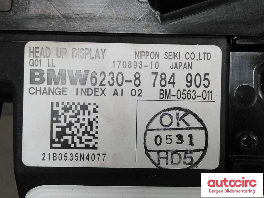Speedometer til BMW X3 2017-->> (G01) (G01) (BMW|62 30 8 784 905|)