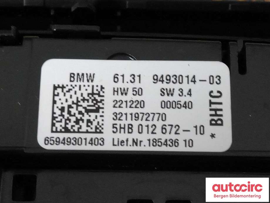 Varmeapparat betjening til BMW X3 2017-->> (G01) (G01) (BMW|61 31 5 A3B BF2|)