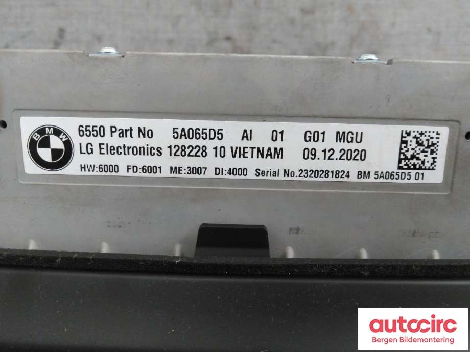 Instrument kjørecomputer til BMW X3 2017-->> (G01) (G01) (BMW|65 50 5 A06 5D5|)