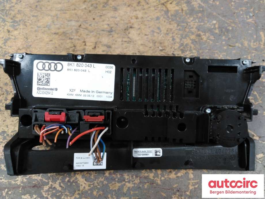 Varmeapparat betjening til Audi A4 2007-2014 (Type IV) (B8) (B8) (AUDI|8K1 820 043 AB|)