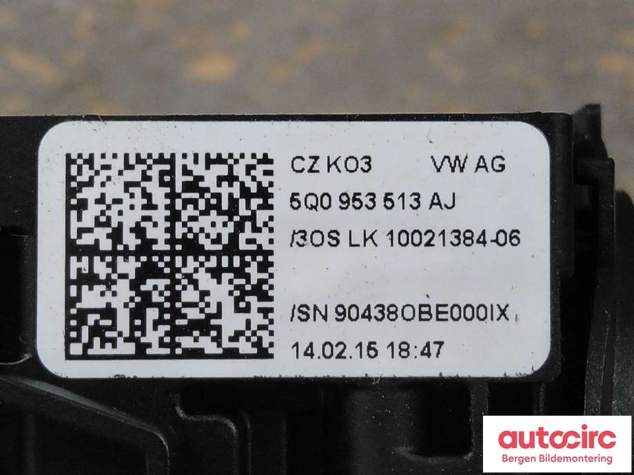 Bryter combi til VW e-Golf 2014-2017 (Fase 1) (VOLKSWAGEN|5Q0 953 513 AJ|)