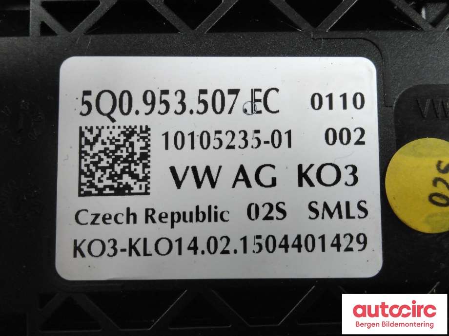 Bryter combi til VW e-Golf 2014-2017 (Fase 1) (VOLKSWAGEN|5Q0 953 513 AJ|)