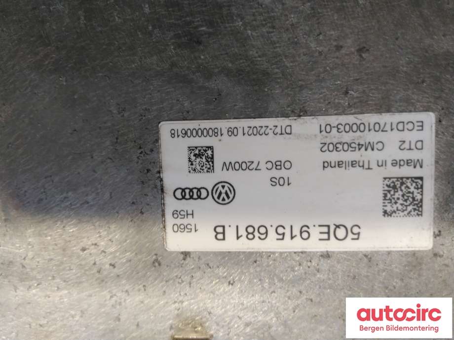 Batterilader (OBC - On Board Charger) til VW e-Golf 2017-2020 (Fase 2)  (VOLKSWAGEN|5QE 915 681 N|)