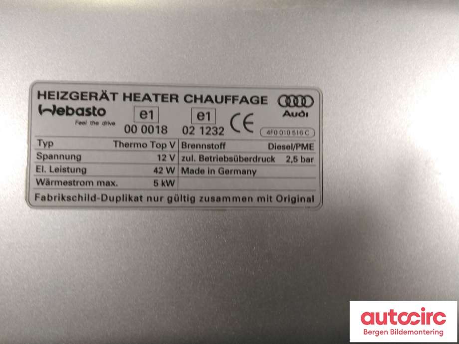 Panser til Audi A6, Allroad 2006-2008 (Type II, Fase 1) (C6) (C6) (AUDI|4F0 823 029 F|)