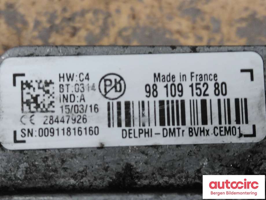 Styreenhet tenning til Peugeot Partner 2015-2019 (Type II, Fase 2)  (PEUGEOT|)