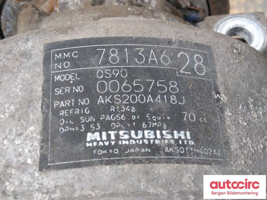 Aircondition kompressor til Mitsubishi Outlander 2012-2015 (Type III, Fase 1)  (MITSUBISHI|7813A628|)