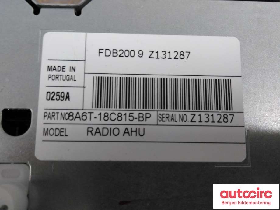 Bilstereo til Ford Fiesta 2008-2012 (Type VI, Fase 1)  (FORD|1846847||8A6T18C815-BT)