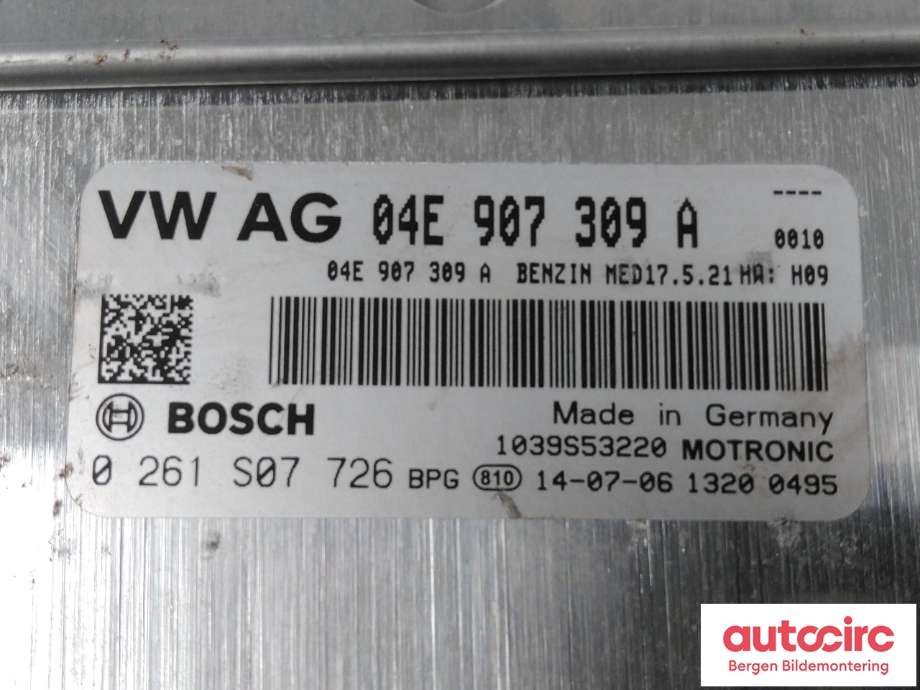 Styreenhet motor til VW Golf VII 2012-2017 (Fase 1)  (VOLKSWAGEN|04E 907 309 A|0 261 S07 726|)