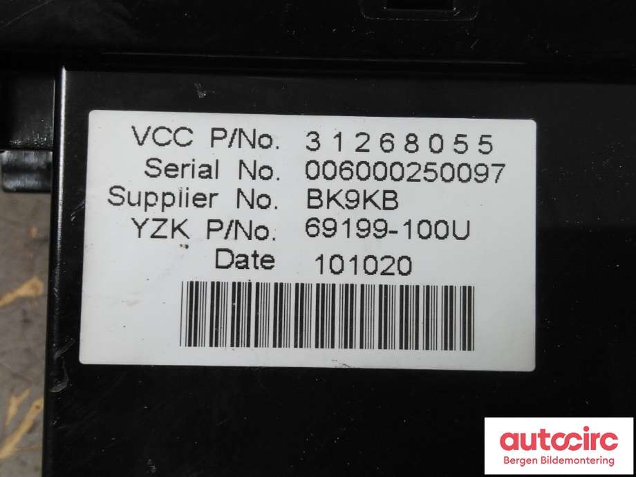 Instrument kjørecomputer til Volvo V50 2007-2012 (Fase 2)  (VOLVO|36001469|)