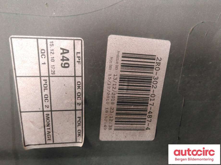 Støtfanger bak til Volvo V50 2007-2012 (Fase 2)  (VOLVO|39886057|)