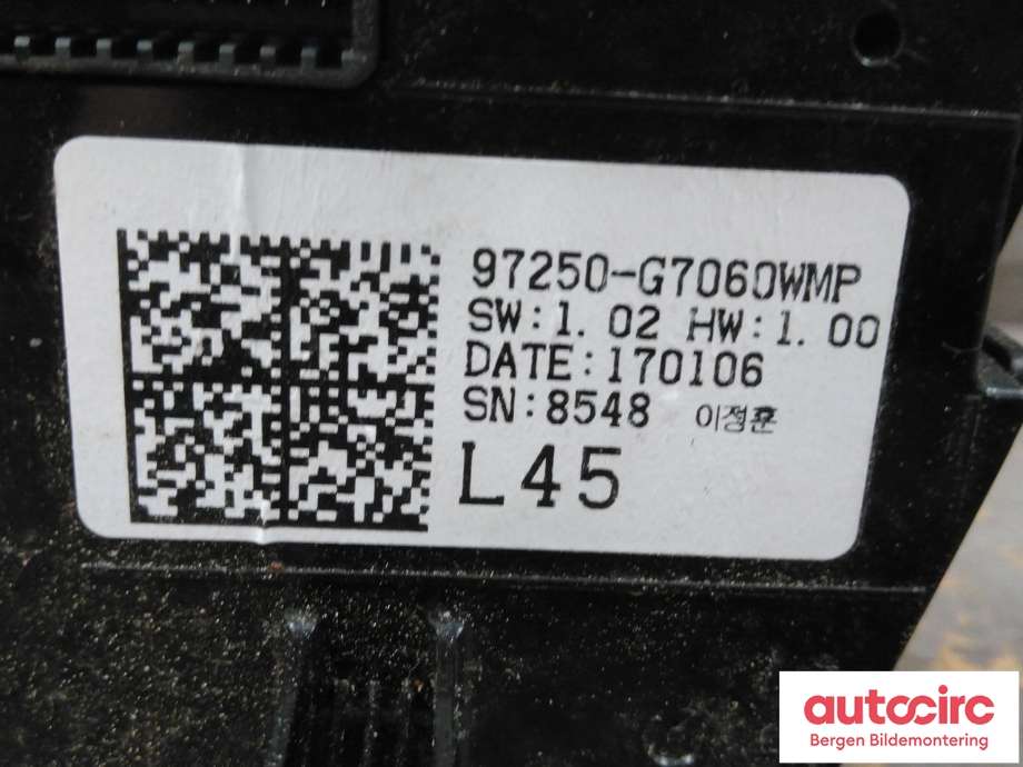 Varmeapparat betjening til Hyundai Ioniq Electric 2016-2019 (Fase 1) (HYUNDAI|97250G 7060WMP|)