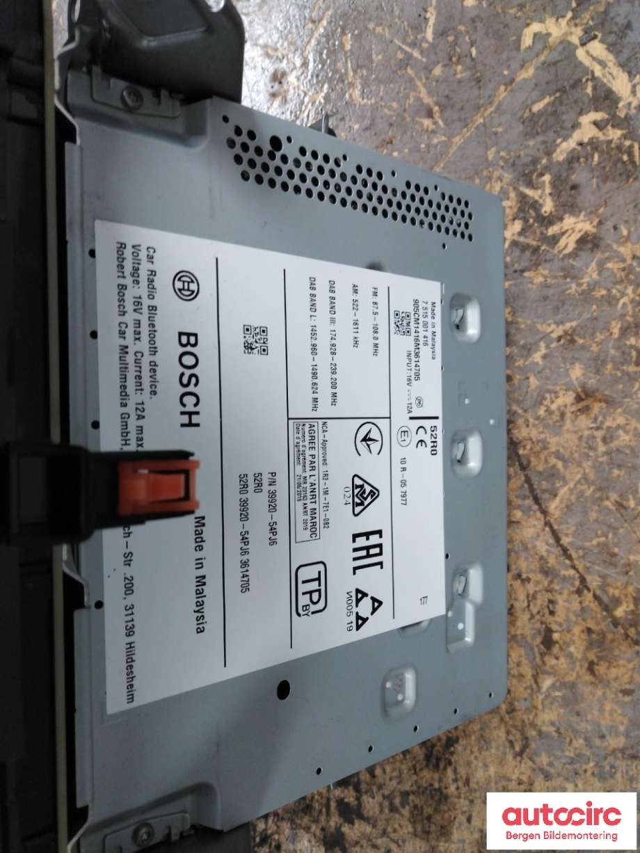 Multimedia display (MCU - Media Controller Unit) til Suzuki Vitara 2015-->> (Type IV)  (SUZUKI|39920-54PJ6-DB7|)