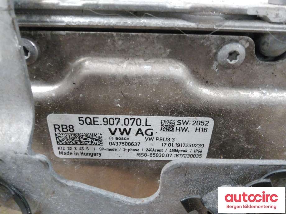 Inverter elbil til VW e-Golf 2017-2020 (Fase 2)  (VOLKSWAGEN|5QE 907 070 L|)