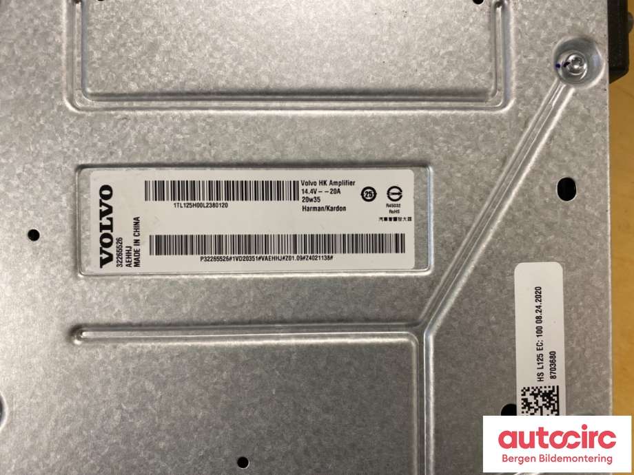 Bilstereo forsterker til Volvo XC60 2017-->> (Type II)  (VOLVO|36013039||32265526)