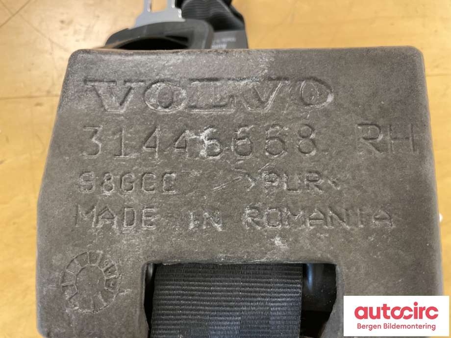 Sikkerhetsbelte bak høyre til Volvo XC60 2017-->> (Type II)  (VOLVO|39838359||31446668)