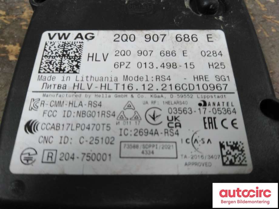 Sensor radar til Škoda Enyaq 2021-->>  (2Q0 907 686 G||2Q0 907 686 E)