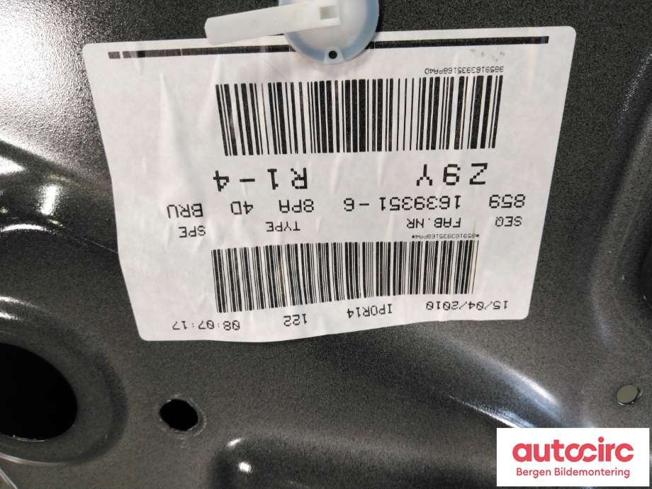Dør høyre foran til Audi A3 2009-2012 (Type II, Fase 2) (AUDI|8P4 831 052 A|)