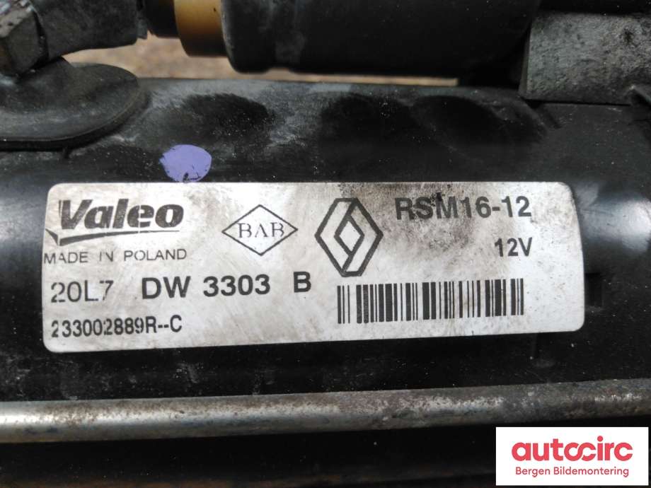 Starter diesel til Opel Vivaro B 2014-2019  (OPEL|93459848|)