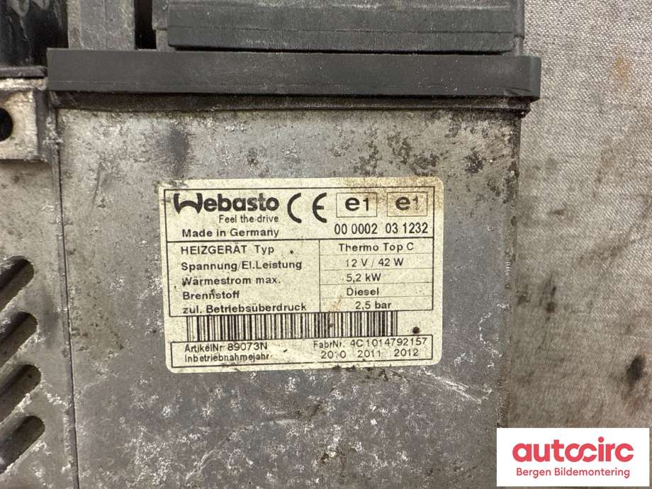 Dieselvarmer til Isuzu D-Max 2007-2012 (Type I)  (ISUZU||89073M)