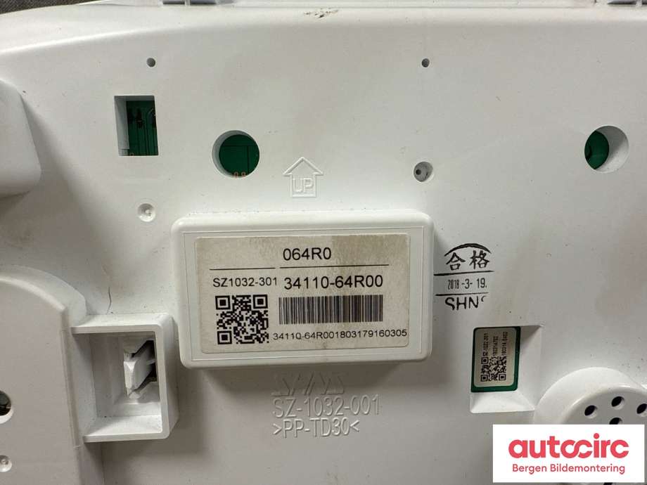 Speedometer til Suzuki SX4 2009-2013 (Type I, Fase 2)  (SUZUKI|34100-64R90|)