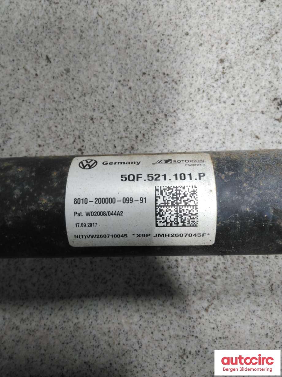 Mellomaksel til VW Tiguan 2016-2020 (Type II, Fase 1)  (VOLKSWAGEN|5QF 521 101 P|)