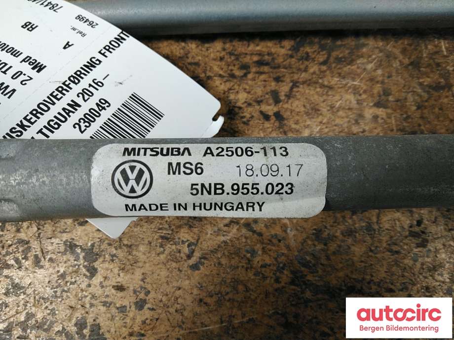 Viskeroverføring til VW Tiguan 2016-2020 (Type II, Fase 1)  (VOLKSWAGEN|5NB 955 023 A|)
