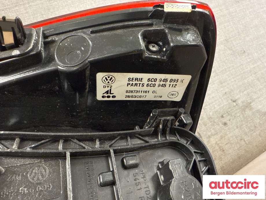Baklykt høyre til VW Polo 2014-2017 (Type V, Fase 2)  (VOLKSWAGEN|6C0 945 096 K|)