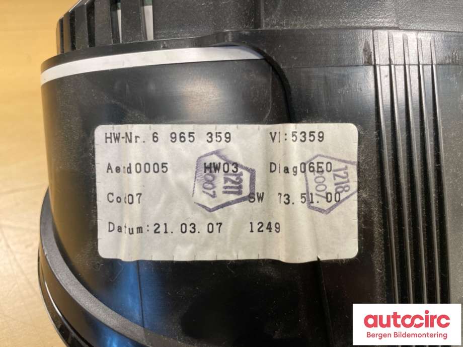 Speedometer til BMW 5-Serie 2003-2010 (E60/E61) (E60/E61) (BMW|62 10 9 194 889|110 080 213|62 11 9 153 755)