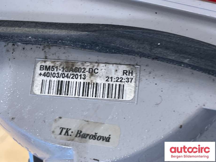 Baklykt høyre indre til Ford Focus 2011-2014 (Type III, Fase 1) (FORD|1775996|BM51-13A602-BC|BM51-13A602-DC)