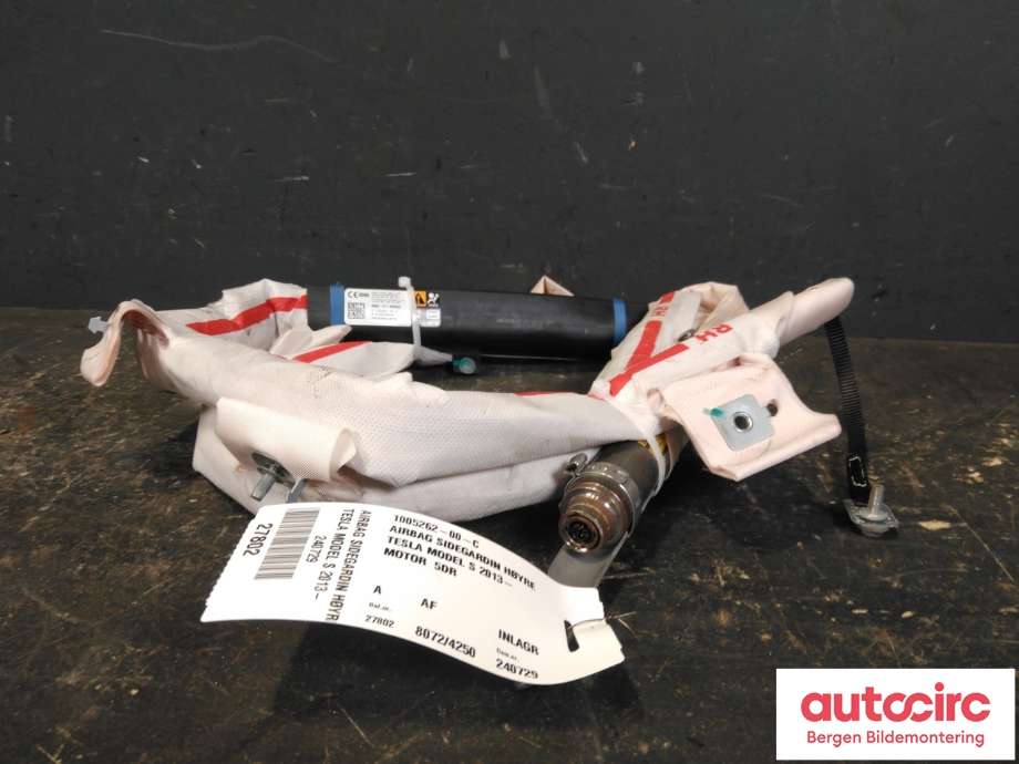 Airbag gardin høyre til Tesla Model S 2013-2016 (Fase 1)  (TESLA|1005262-00-C|)