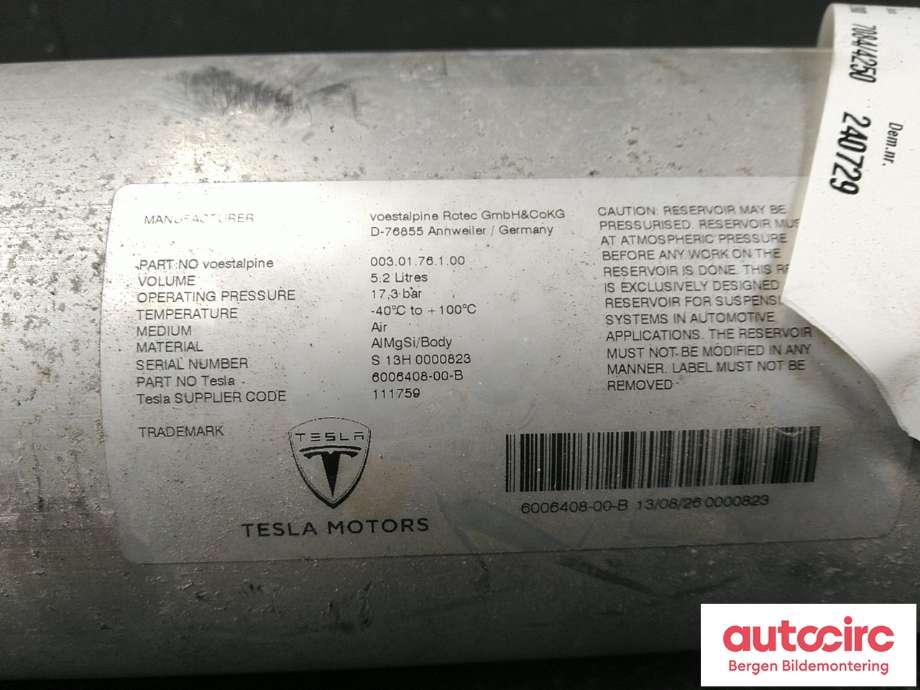 Diverse deler til Tesla Model S 2013-2016 (Fase 1) (TESLA|6006408-00-B|)