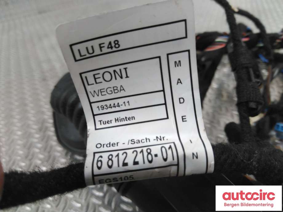 Ledningsnett til BMW X1 2015-2022 (F48) (F48) (BMW|61 12 9 384 585||6 812 218-01)