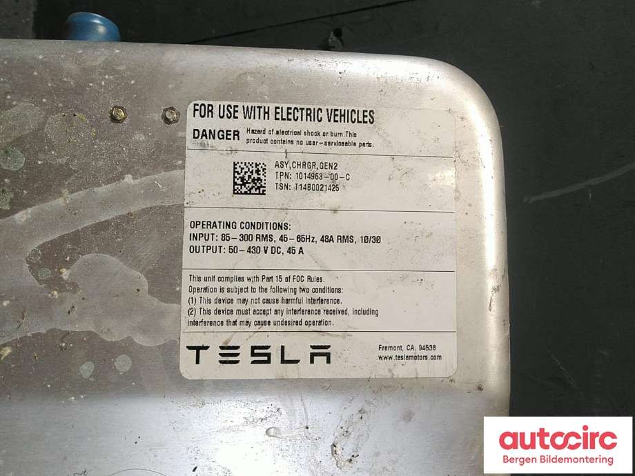 Batterilader (OBC - On Board Charger) til Tesla Model S 2013-2016 (Fase 1) (TESLA|1014963-00-C|)