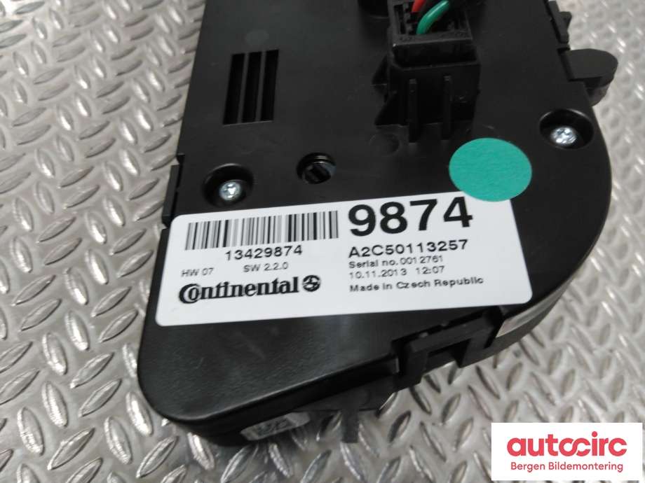 Varmeapparat betjening til Opel Mokka 2012-2016 (Type I, Fase 1)  (OPEL|13429874|)