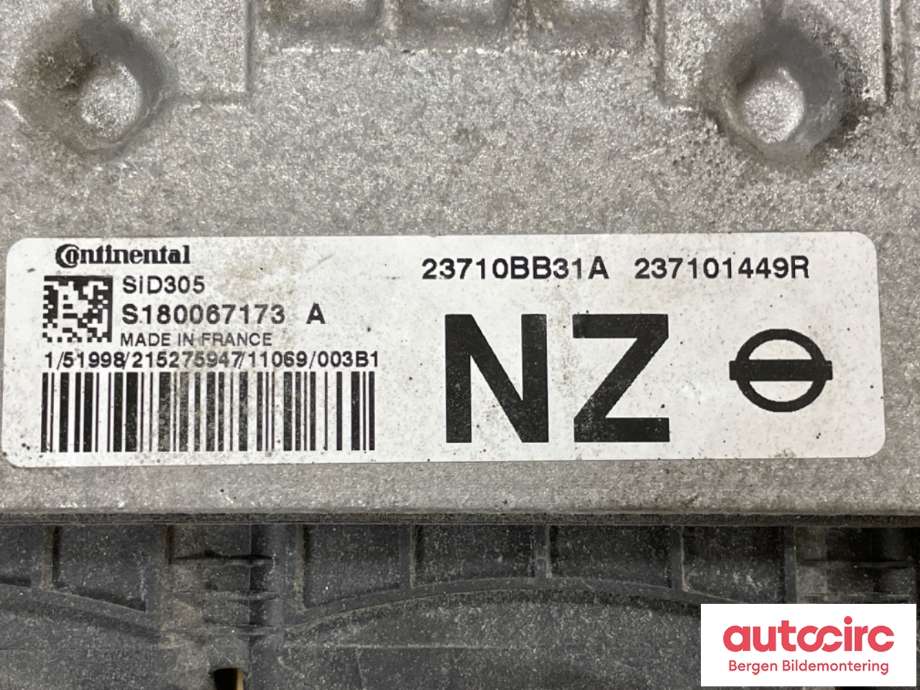 Styreenhet motor til Nissan Qashqai 2010-2014 (Type I, Fase 2)  (NISSAN||237101449R|23710BB31A)
